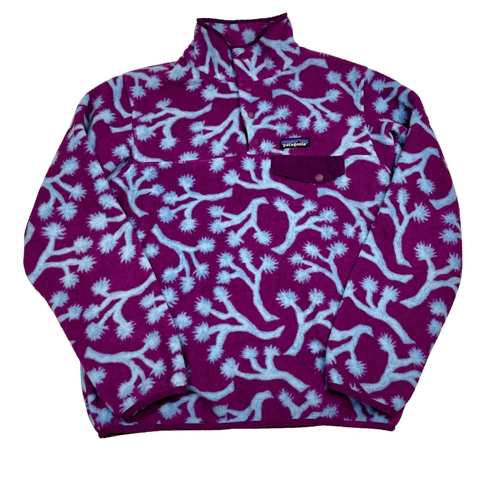 Patagonia‎ Synchilla Joshua Tree Small Purple Pink Snap-T Fleece Pullover EUC
